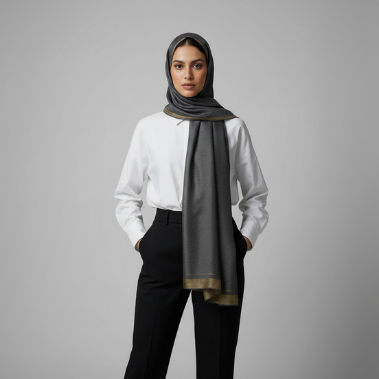Grey Luxe Festive Hijab