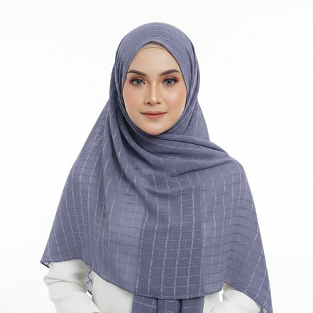 Grey Bubble Chiffon Checked