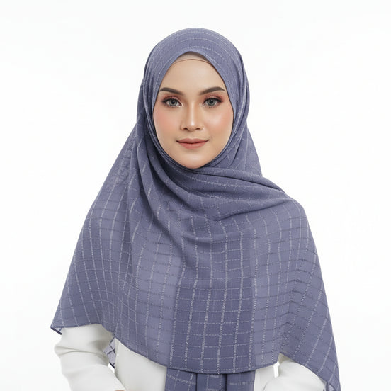 Grey Bubble Chiffon Checked