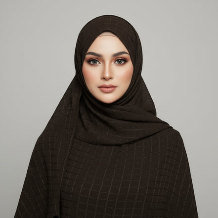 Olive  Bubble Chiffon Checked