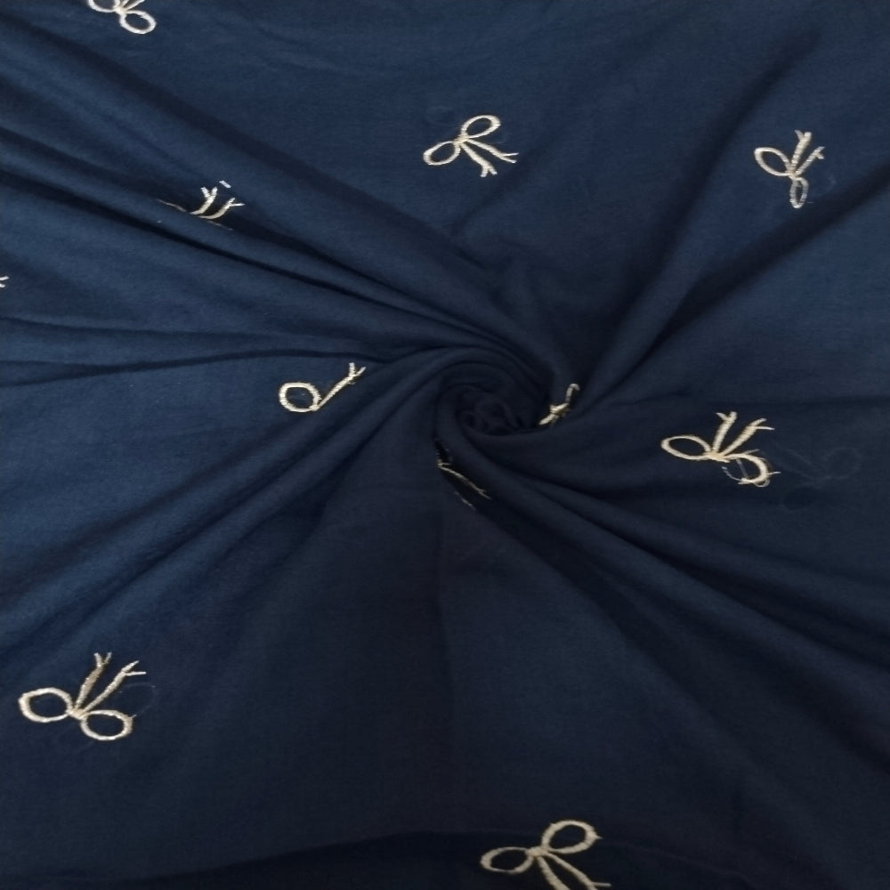 Blue Embroidery Lawn hijab