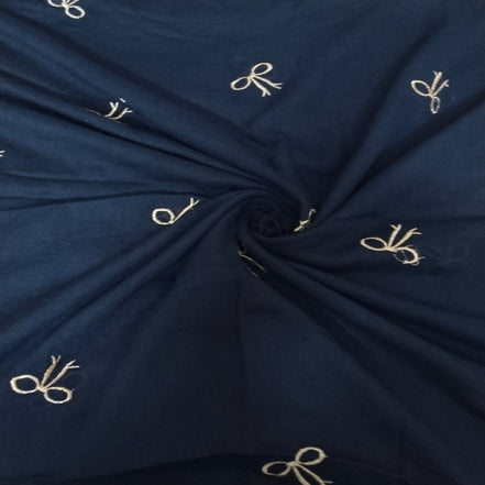 Blue Embroidery Lawn hijab