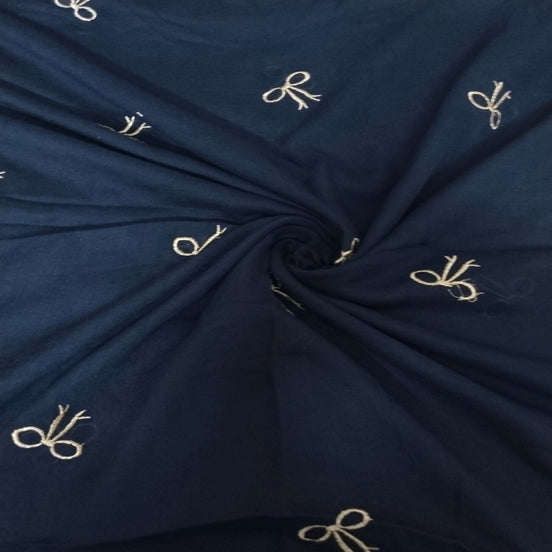 Blue Embroidery Lawn hijab