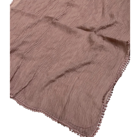Mouve Cotton Pleated Lace Hijab