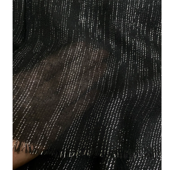 Black Glitter Lawn Hijab