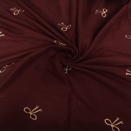 Maroon Embroidery Lawn hijab
