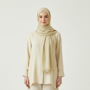 Cream Glitter Lawn Hijab