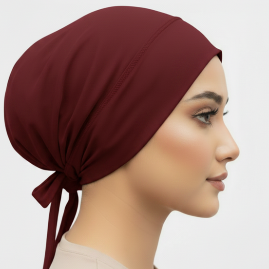 Maroon  Full Coverage Tie Back (Cap)