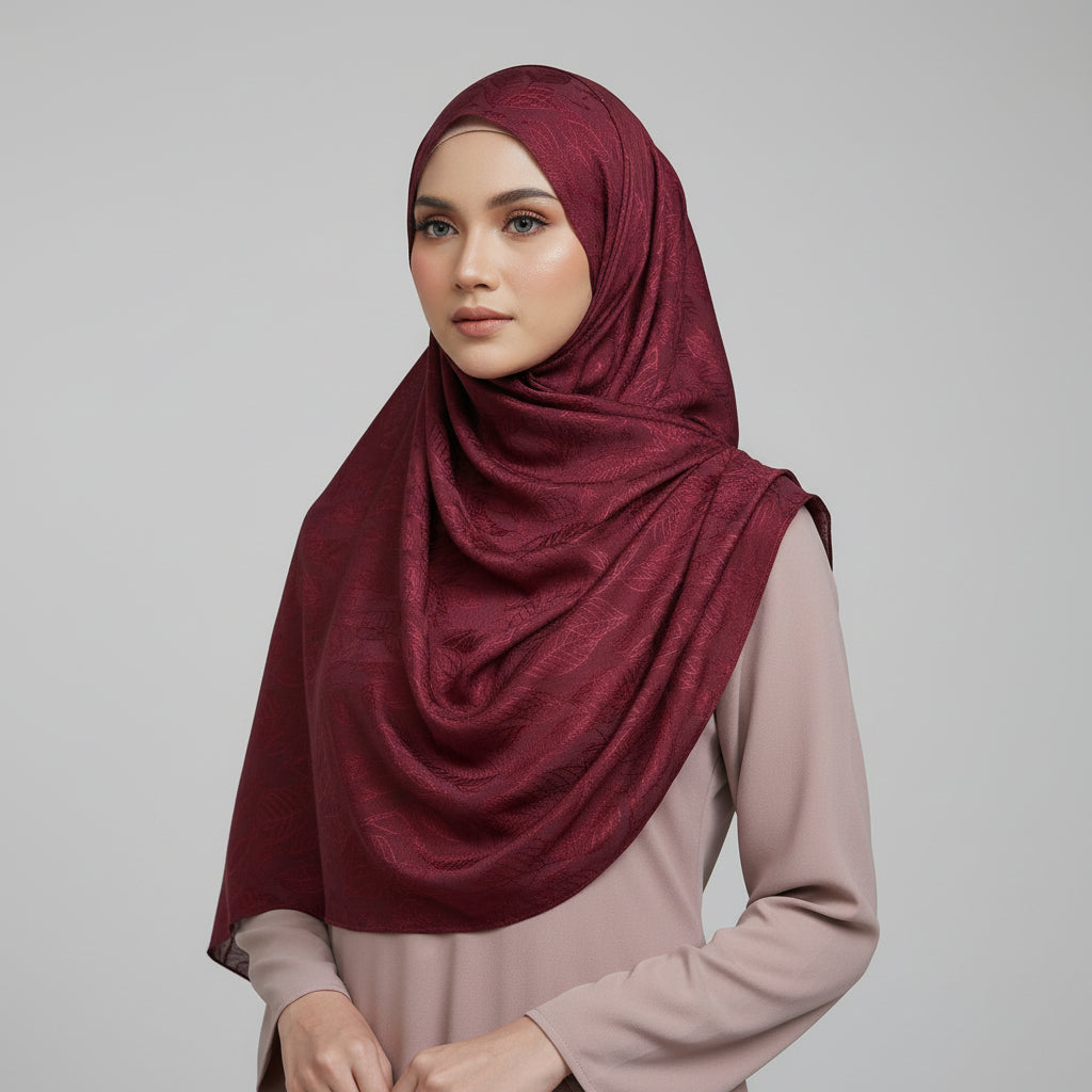 Maroon Modal Self Satin Silk