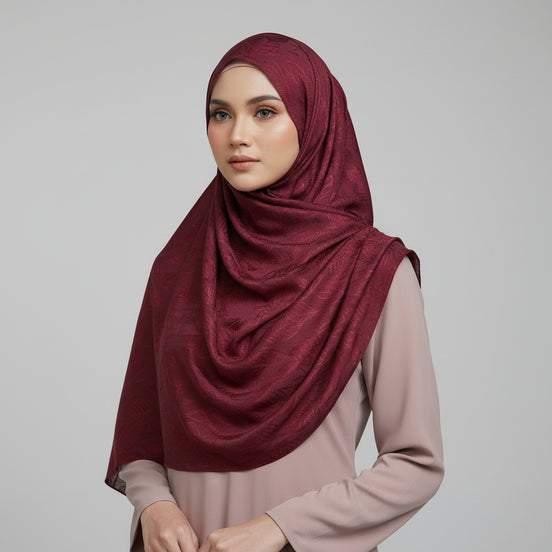 Maroon Modal Self Satin Silk