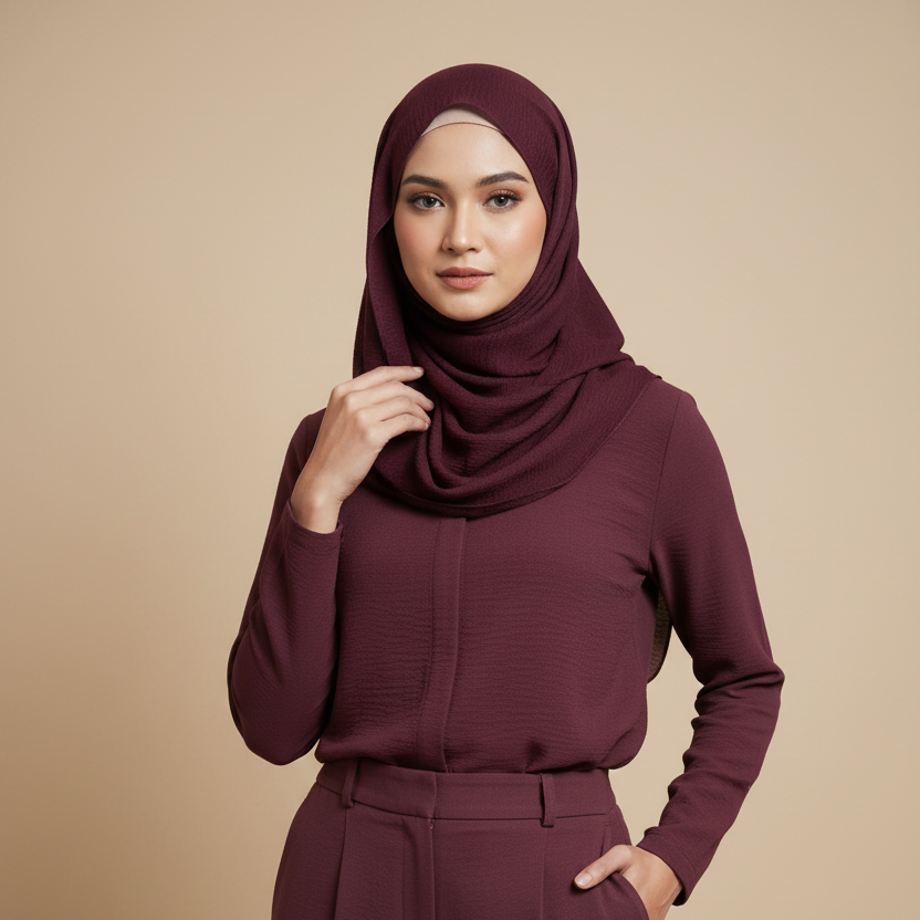 Garnet Crimps Hijab
