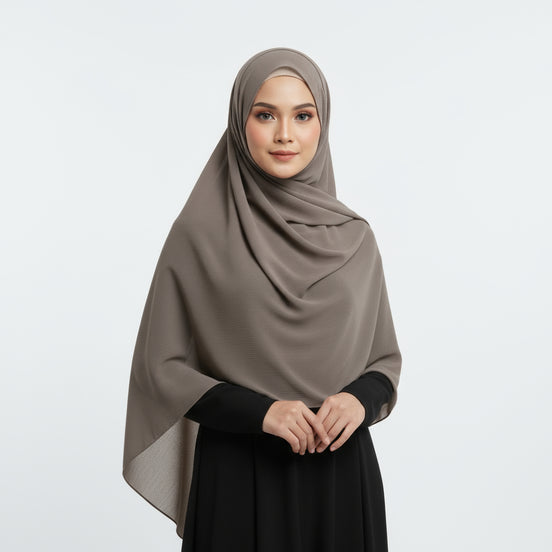 Sand brown Textured Chiffon