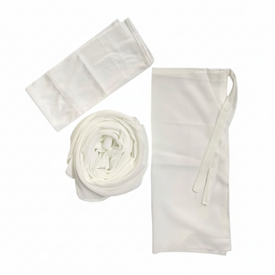 White Hijab .Niqab and Cap Set Georgette Chiffon