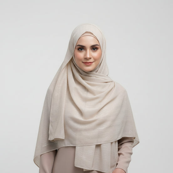 Pearl white Metalic Chiffon