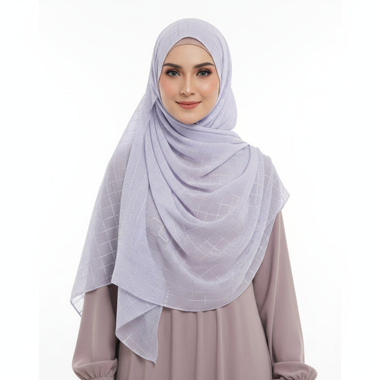 White Bubble Chiffon Checked