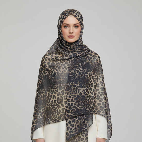 Black  cheetah Modal Printed Lawn