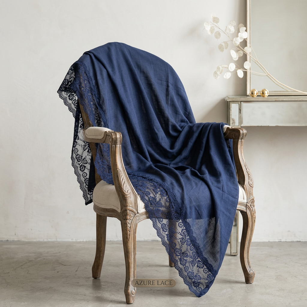 Chantilly Lace Hijab -Navy