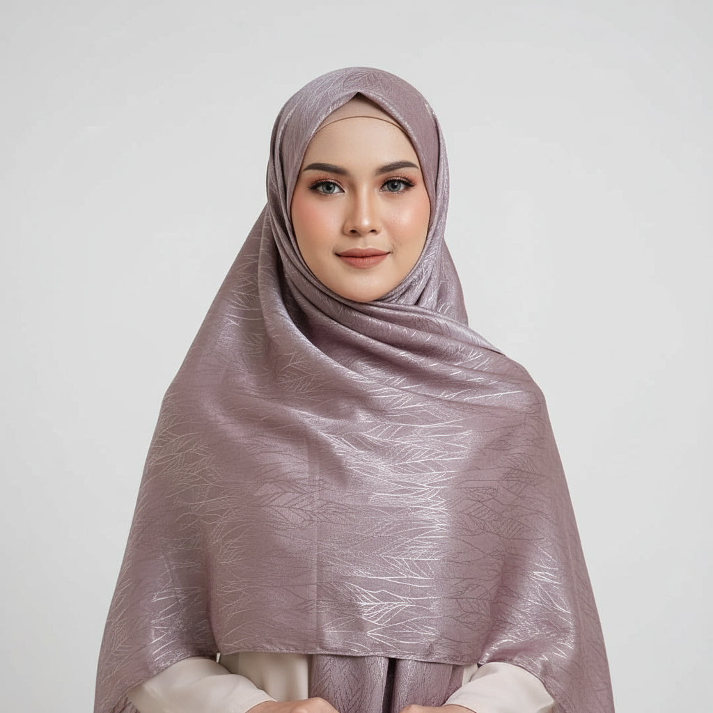 Tea pink Modal Self Satin Silk