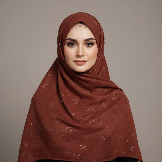 Rust Golden Embossed Lawn