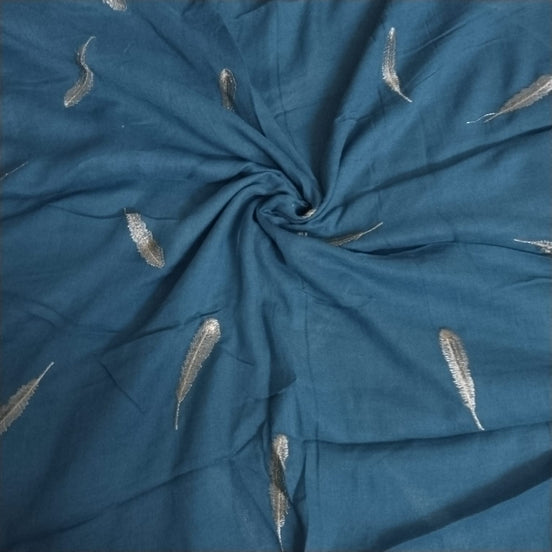 Sea Green Embroidery Lawn hijab